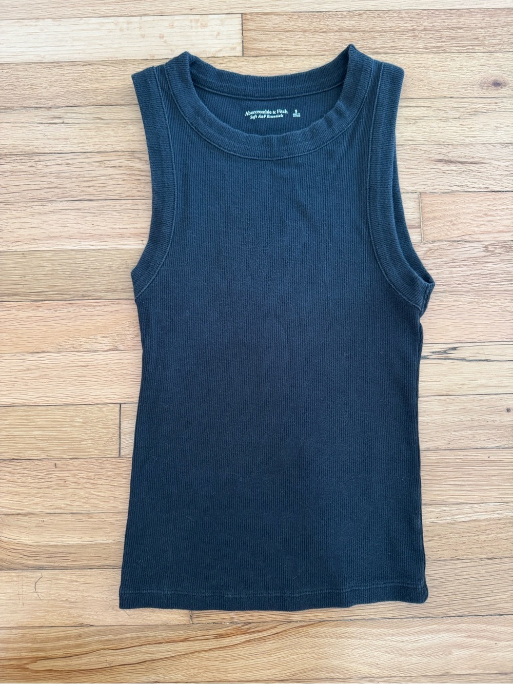 Abercrombie & Fitch Soft A & F Essentials Ribbed Black Tank Top